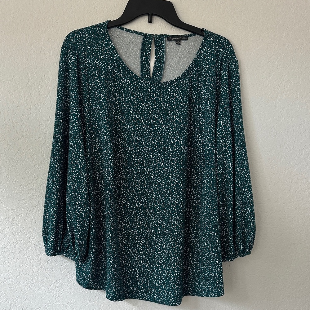 Adrianna Papell Teal Speckled Blouse